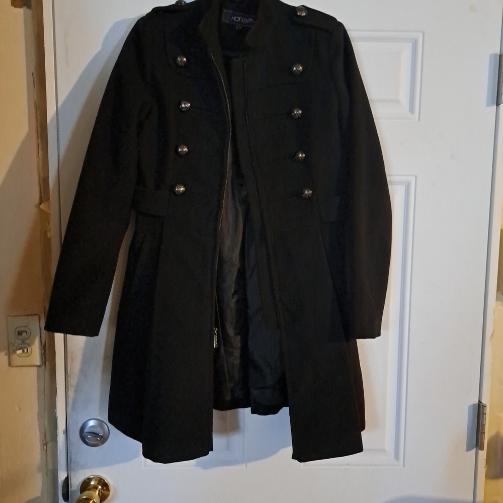 Honee Black Coat with Purple Accent
